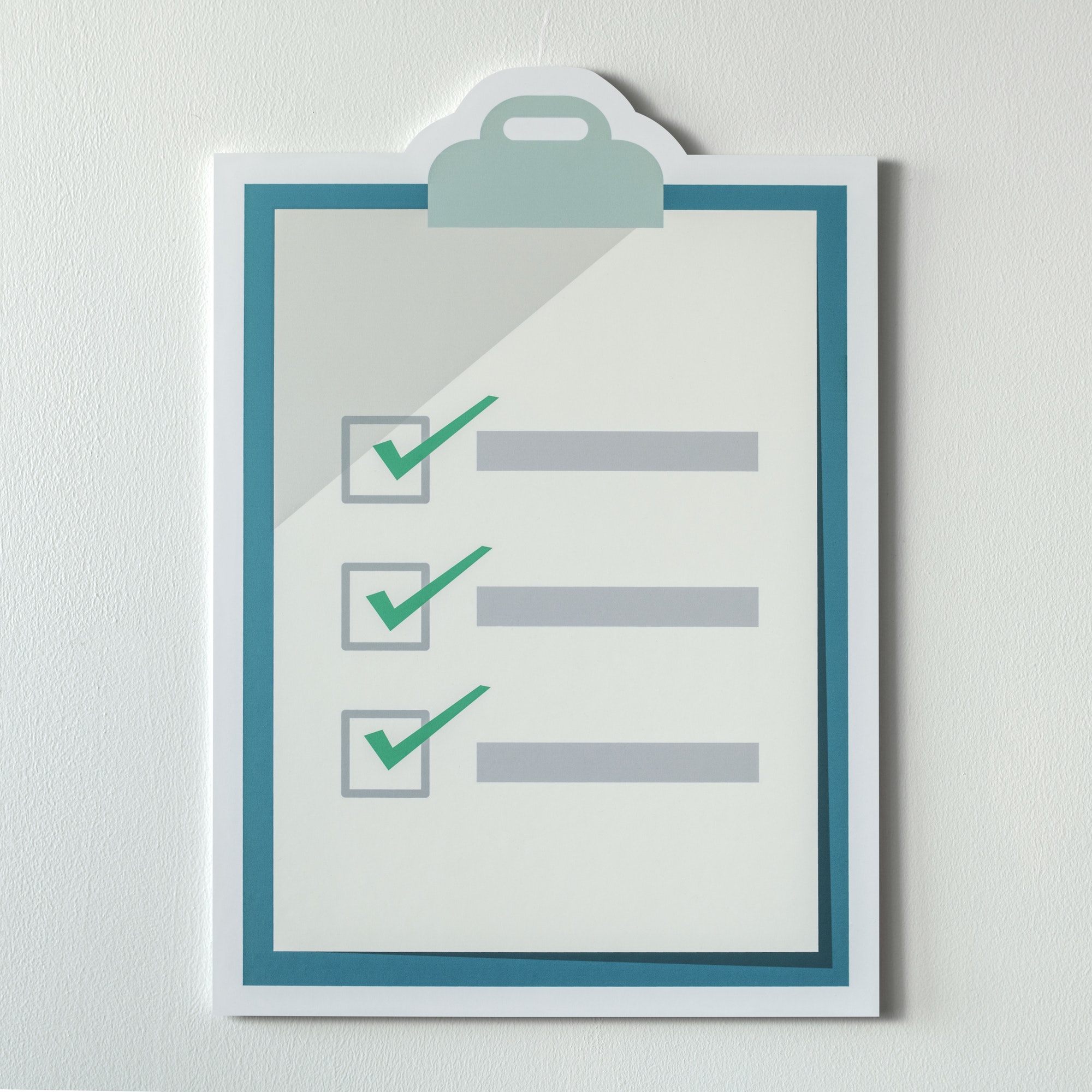 Cut out paper checklist icon